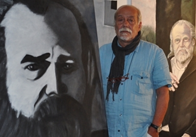 Vincenzo Cosentino porträtierte den Oltner Hanspeter Zünd († 2015) mit 30 und mit 62 Jahren. Am 17. Oktober werden verschiedene Bilder von H.P. Zünd, gemalt von verschiedenen Künstlern, ausgestellt. (Bild: jpi)
