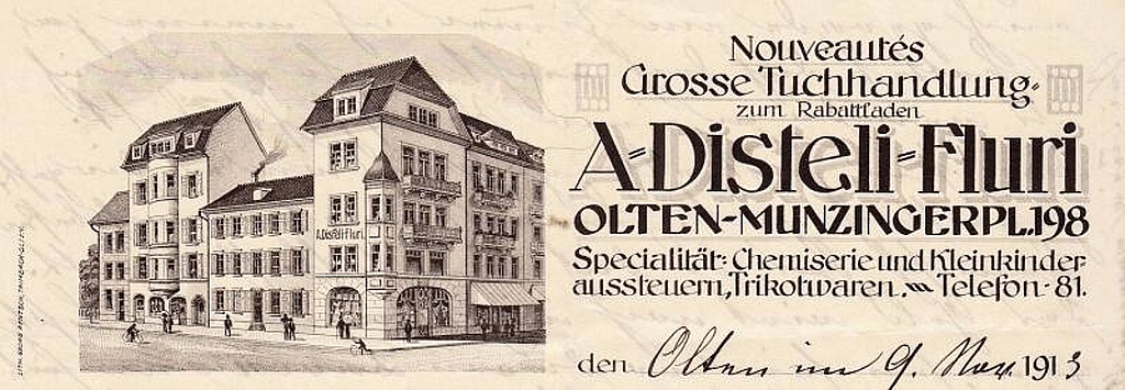 Briefkopf mit der Häuserreihe am Munzingerplatz, dem Stammhaus der Firma Odo. (Bilder: ZVG)
