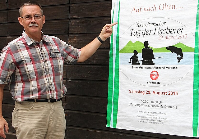 OK-Präsident Christian Dietiker ist bereit für den «Tag der Fischerei» in Olten. (Bild: mim)