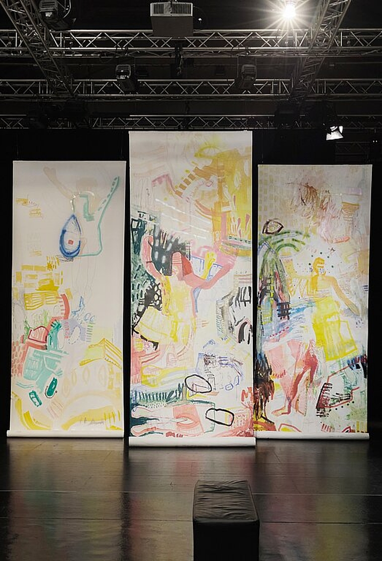Für ihr Triptychon wurde die Basler Künstlerin Stella Maris mit dem Bargeldpreis ausgezeichnet. (Bild: ZVG)