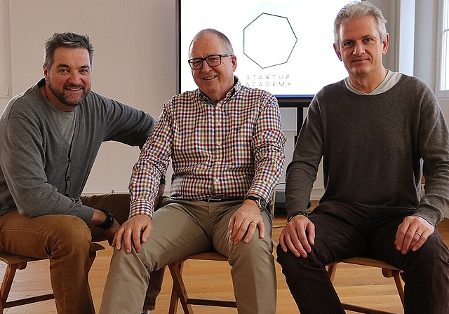 Vernetzen Startups der Region (v.l.): Heino Verhoek (Geschäftsführer Startup Academy Olten), Rainer G. Kirchhofer (Präsident Startup Academy Olten) und Mario Tonet (Vorstandsmitglied). (Bild: mim)