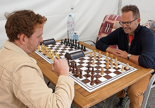 Der Schachklub Olten warb an einem Stand für das kopflastige Hobby. (Bild: AGU)
