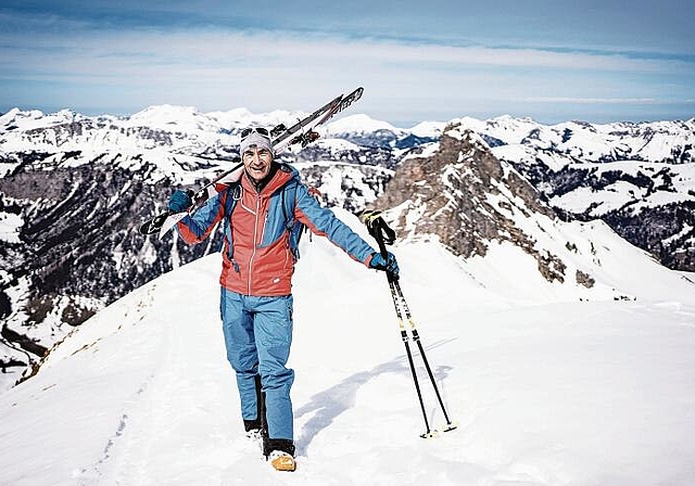 Ob im Winter (Bild) oder im Sommer: SAC-Präsident Stefan Goerre ist oft und gerne in den Alpen unterwegs. (Bild: SAC/Hugo Vincent)