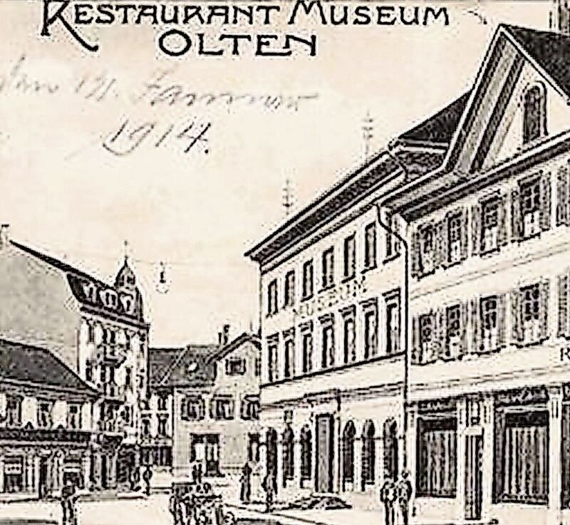 Postkarte mit Ansicht der Gebäude Kirchgasse 8 und 10, 1914. (Bilder: ZVG)